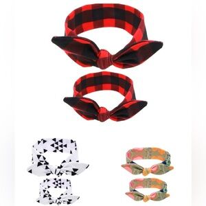6 piece Mother & Baby Children Turban matching Hair Band